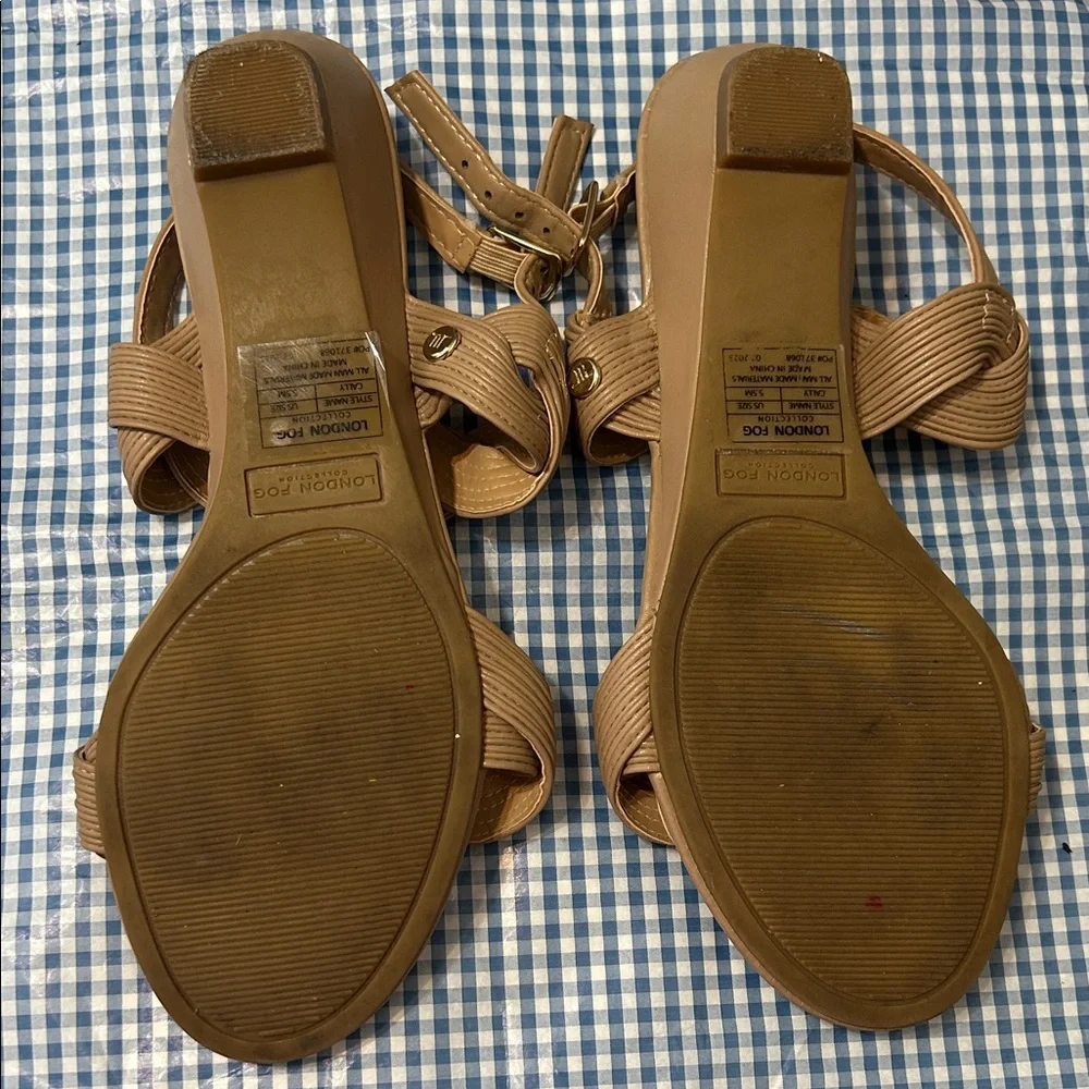 Tan Braided Strap Sandals London Fog